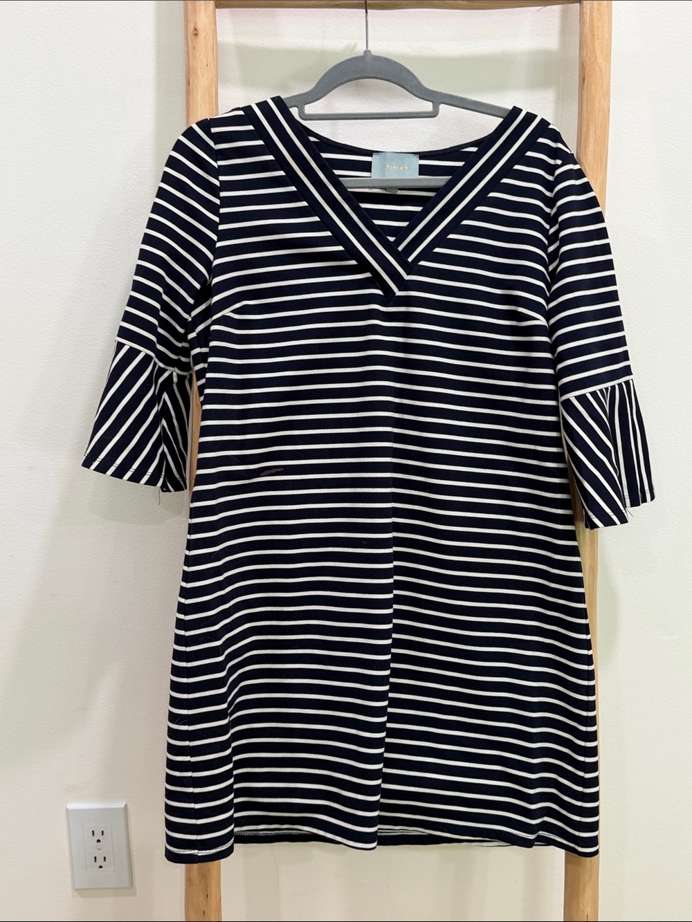 Striped Navy & White V-Neck Tunic